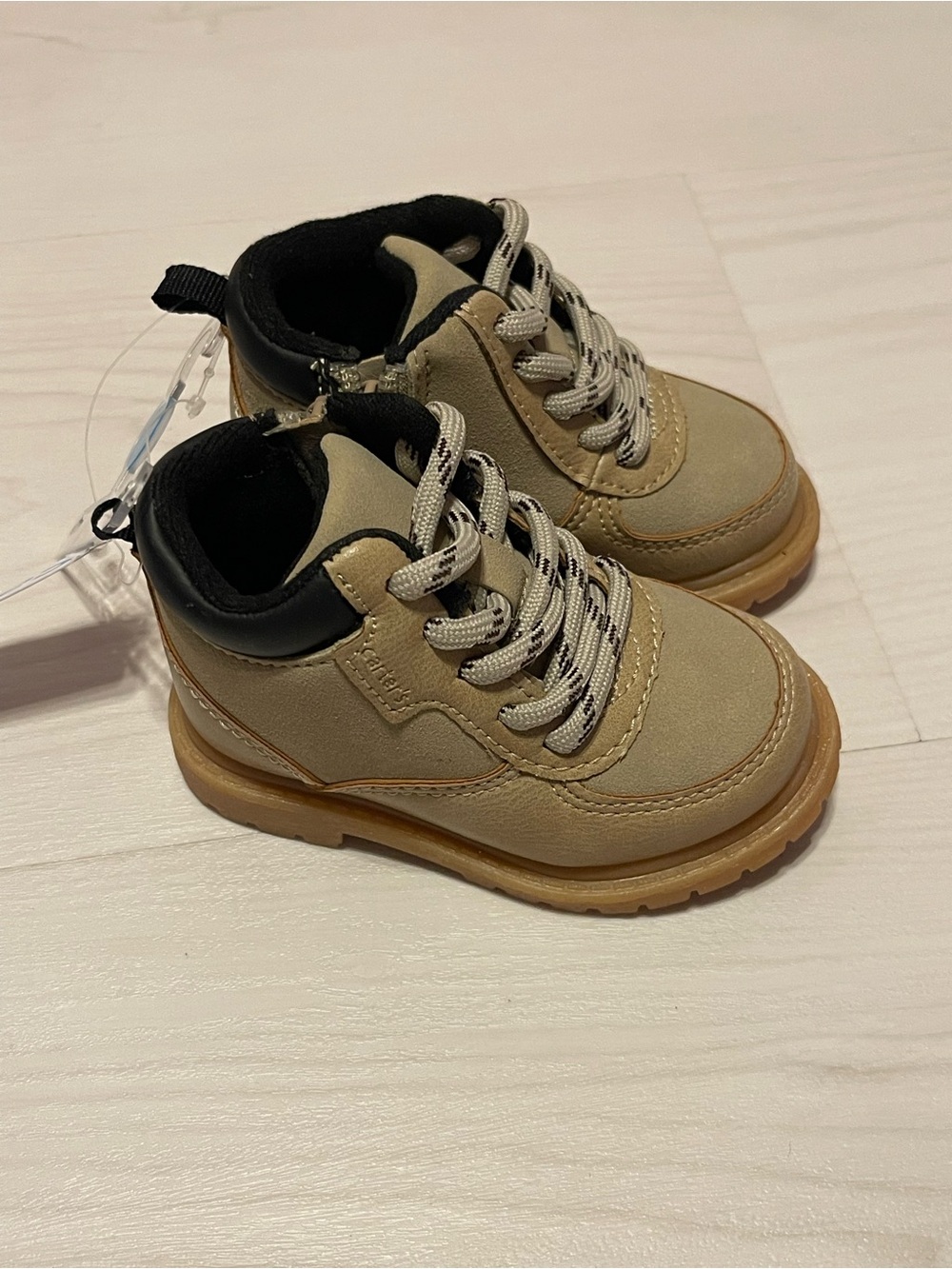 Carter's Tan and Black Kids Lace-Up Ankle Boots